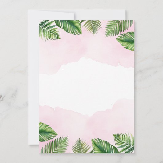 ライオンウィズピンクボウサファリワイルドワン誕生日 招待状 (裏面)