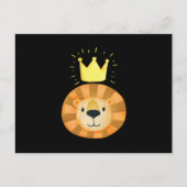 ライオンウォーターカラー動物顔アートキッズ インビテーションポストカード (正面)