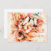 ライオンウォーターライオンアート |素晴らしい贈り物 案内ポストカード (正面/裏面)