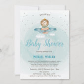 ライオンエアプレーンドライブバイ ベビーシャワー 招待状 (正面)