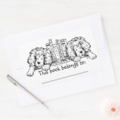 ライオンエンドパーソナライズされた蔵書票 長方形シール (封筒)