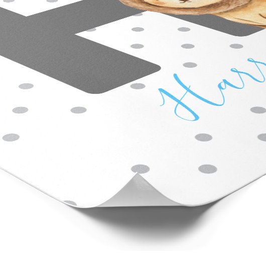 ライオンカイパーソナライズされたーカスタムベビー名子供部屋 ポスター (角)