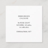 ライオンカブお洒落託児ビジネスカード スクエア名刺 (裏面)