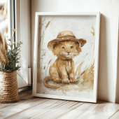 ライオンカブインハットアお洒落ート素朴 ポスター