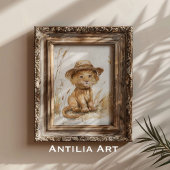 ライオンカブインハットアお洒落ート素朴 ポスター