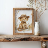 ライオンカブインハットアお洒落ート素朴 ポスター