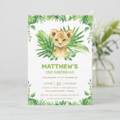 ライオンカブジャングルトロピカルグリーンリーバースデーパーティー 招待状 (スタンド正面)