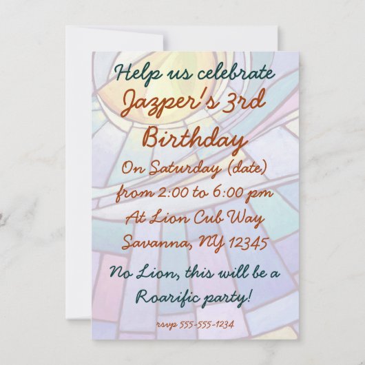 ライオンカブスパーティの招待状 招待状 (裏面)