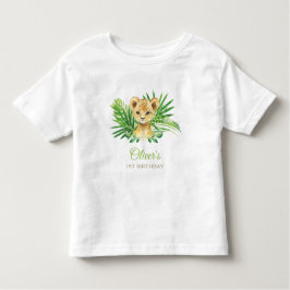 ライオンカブトロピカルグリーン誕生日ベビーシャワー トドラーTシャツ