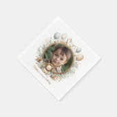 ライオンカブフォトフレーム子供への誕生日パーティー スタンダードカクテルナプキン (角)