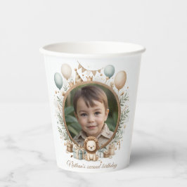 ライオンカブフォトフレーム子供への誕生日パーティー 紙コップ