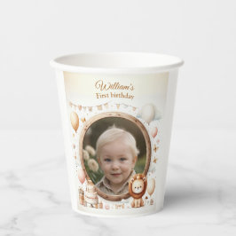 ライオンカブフォトフレーム子供への誕生日パーティー 紙コップ