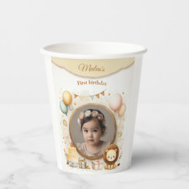 ライオンカブフォトフレーム子供への誕生日パーティー 紙コップ