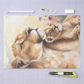 ライオンカブワイルドフラワーウォーターカラーデコップページ 薄葉紙 (クラフト)