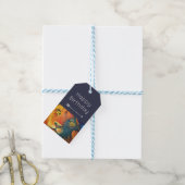 ライオンカラフルヘッドポートレート油彩誕生日 ギフトタグ (より糸付き)