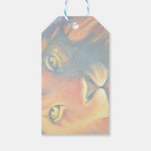 ライオンカラフルヘッドポートレート油彩誕生日 ギフトタグ (裏面)