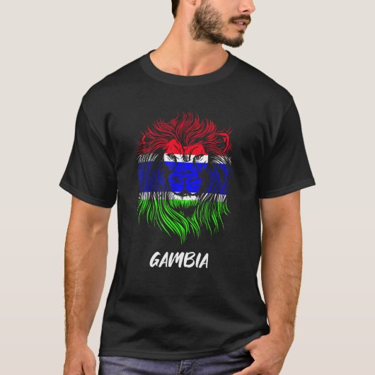 ライオンガンビア国旗 Tシャツ (正面)