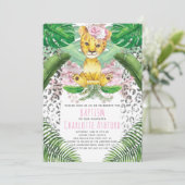 ライオンガールイラストレーションサファリバプテスマ 招待状 (スタンド正面)