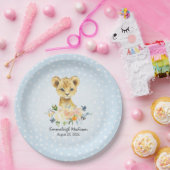 ライオンキューブブルーベビーシャワーパーティー ペーパープレート (パーティー)