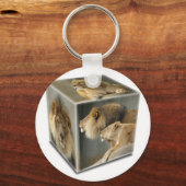 ライオンキューブ – 男性、女性、カップル キーホルダー (正面)