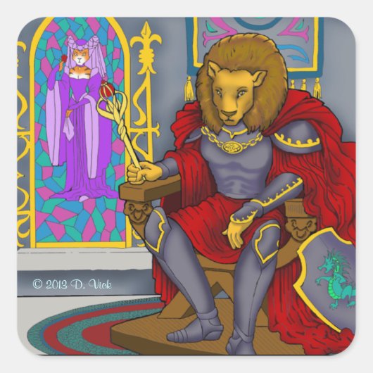 ライオンキングステッカー スクエアシール (正面)