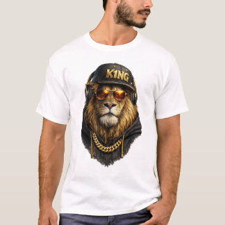 ライオンキングストリートウェアTシャツ - アーバンロイヤルデザイン Tシャツ