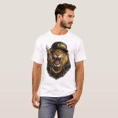 ライオンキングストリートウェアTシャツ - 都会的な大胆スタイル Tシャツ (正面フル)