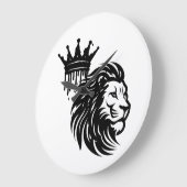 ライオンキング威厳のあるイラストレーション – 強力なワイルドルフ ラージ壁時計 (傾斜)