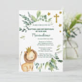 ライオンキング1歳の誕生日のバプテスマの招待。 招待状 (スタンド正面)