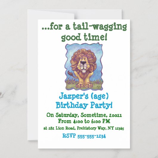 ライオンギフト&アクセサリー マグネット招待状 (正面)