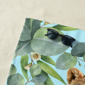 ライオンクブカワイイティール（緑がかった色）トロピカルレインフォレスト ビーチタオル (インサイチュ)