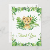 ライオンクブトロピカルグリーンリー誕生日サンキューサンキュー ポストカード (正面/裏面)