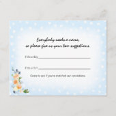 ライオンクブブルーベビー名提案シャワーゲーム エンクロージャーカード (正面)