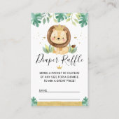 ライオンクラウン赤ちゃんシャワーおむつラッフルインサート 名刺 (正面)