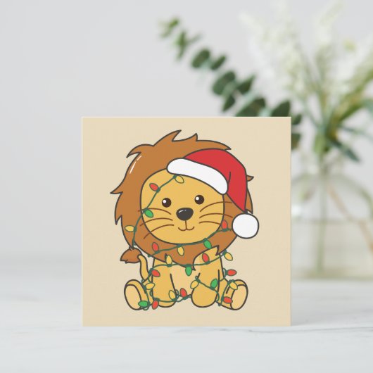 ライオンクリスマスウィンターアニマルズホリデーライオン シーズンカード (スタンド正面)