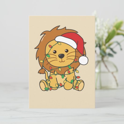 ライオンクリスマスウィンターアニマルズホリデーライオン シーズンカード (スタンド正面)