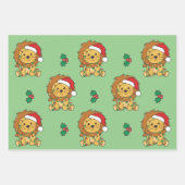 ライオンクリスマスウィンターアニマルズホリデーライオン ラッピングペーパーシート (正面3)