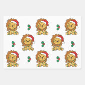 ライオンクリスマスウィンターアニマルズホリデーライオン ラッピングペーパーシート (正面2)