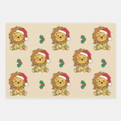 ライオンクリスマスウィンターアニマルズホリデーライオン ラッピングペーパーシート (正面)