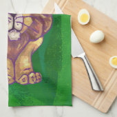 ライオンクリスマスオングリーン キッチンタオル (四つ折り)