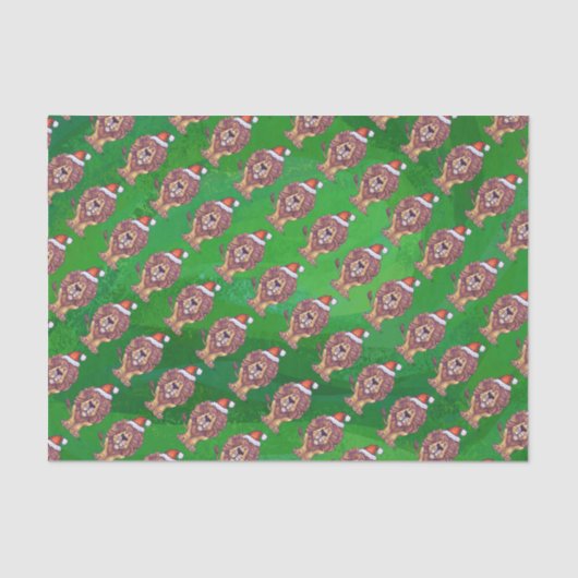 ライオンクリスマスオングリーン 薄葉紙 (正面)