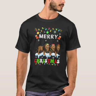ライオンクリスマススクワッドクリスマス女性男子供 Tシャツ