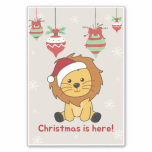 ライオンクリスマススノーウィンターアニマルズライオンズシール シール