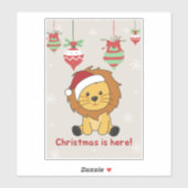 ライオンクリスマススノーウィンターアニマルズライオンズシール シール (シート)