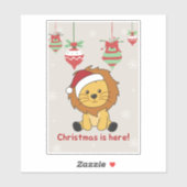 ライオンクリスマススノーウィンターアニマルズライオンズシール シール (シート)
