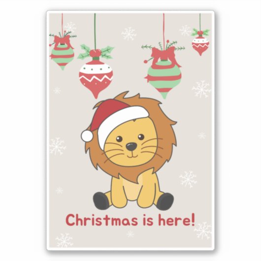 ライオンクリスマススノーウィンターアニマルズライオンズシール シール (正面)