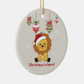 ライオンクリスマススノーウィンターアニマルズライオンズセラミックO セラミックオーナメント (右)
