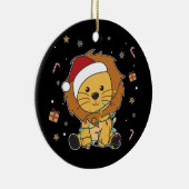 ライオンクリスマススノーウィンターアニマルズライオンズセラミックO セラミックオーナメント (右)