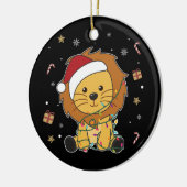 ライオンクリスマススノーウィンターアニマルズライオンズセラミックO セラミックオーナメント (左)