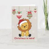 ライオンクリスマススノーウィンターアニマルズライオンズホリデイC シーズンカード (正面)